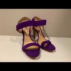 Schutz Purple 7.5 Leather Sole Strappy Heels Pumps
